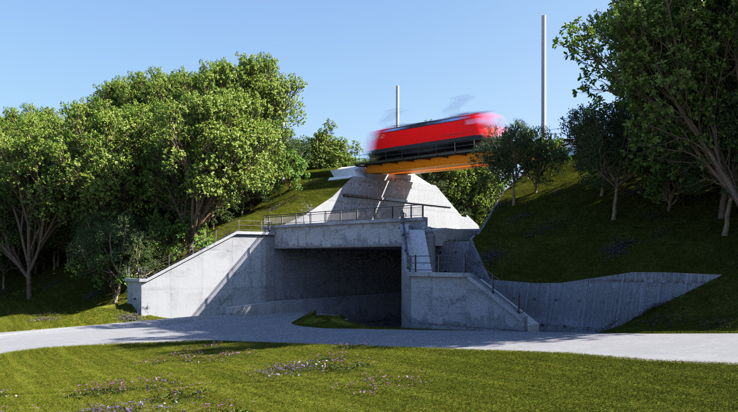 Visualisierung der Brücke am Bahnhof Tullnerbach-Pressbaum