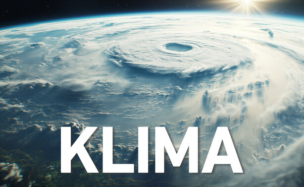 Picture of a storm with the word climate