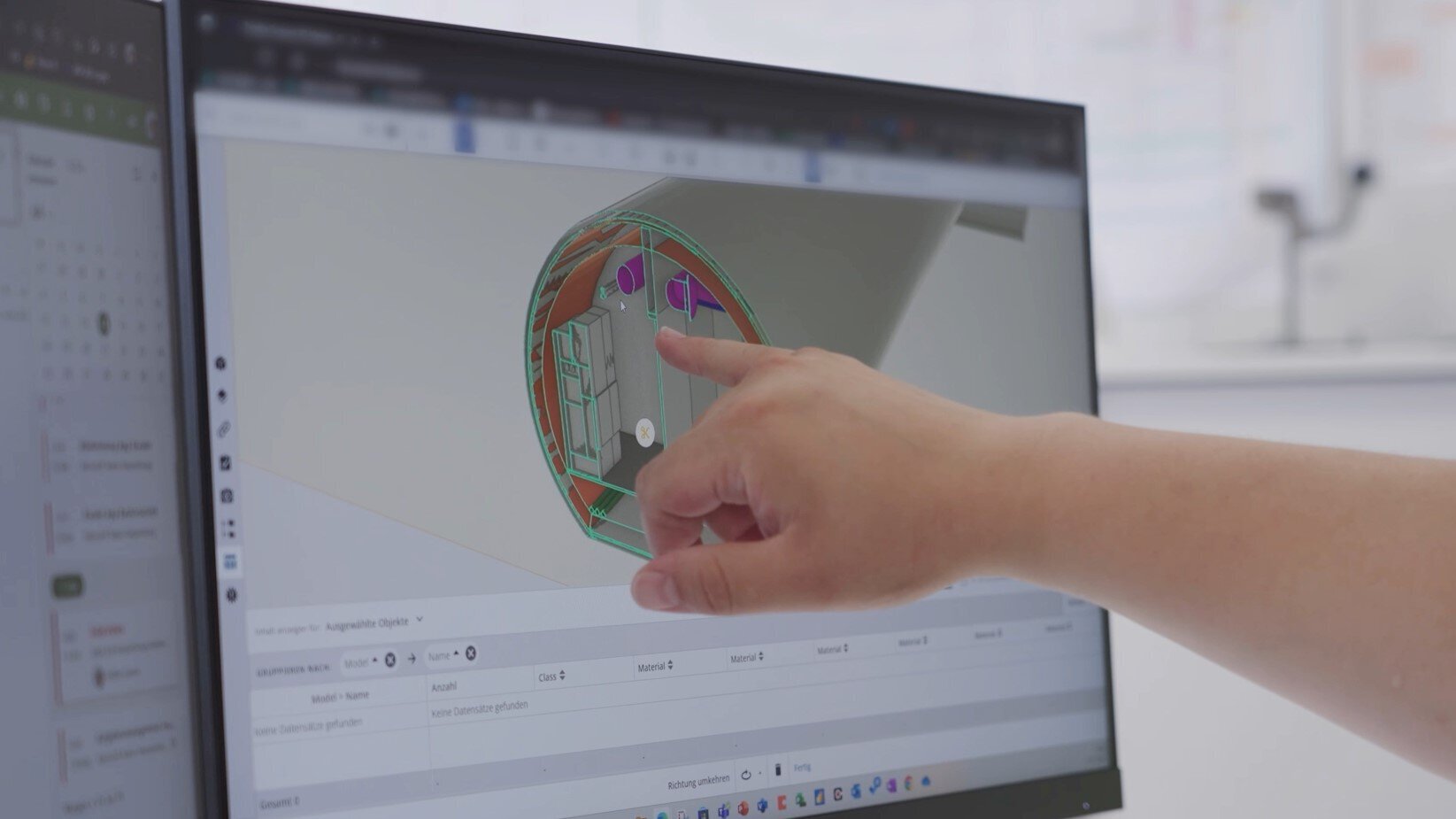 BIM model on screen