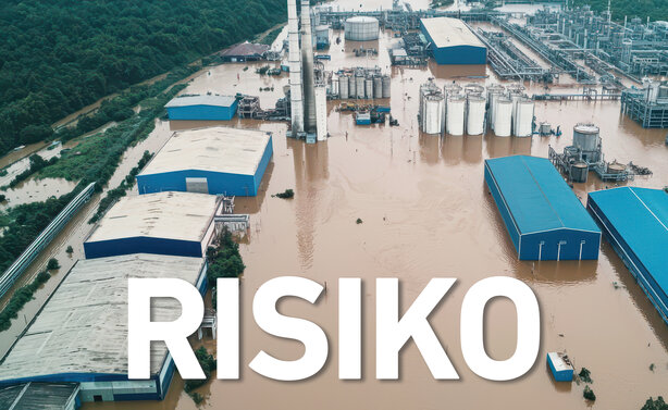 Picture of a flood with the word risk
