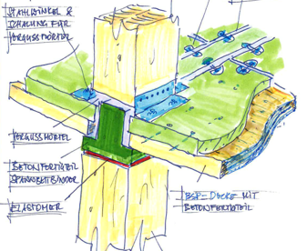 Sketch of a wooden element