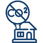 Climate protection icon: Cloud with CO2 crossed out