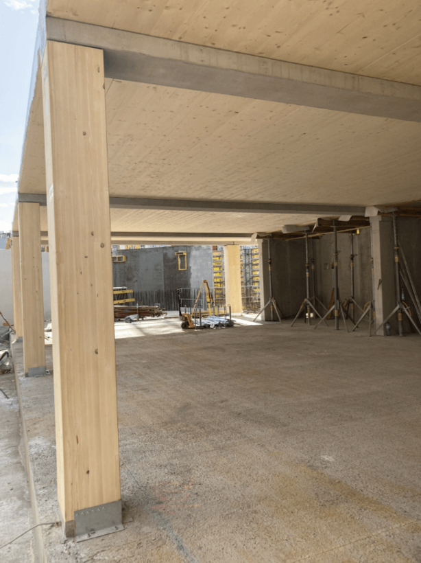 Holz-Hybridbauweise mit Holzelementen