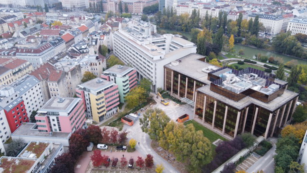 Drohnenfoto des ursprünglichen Baus