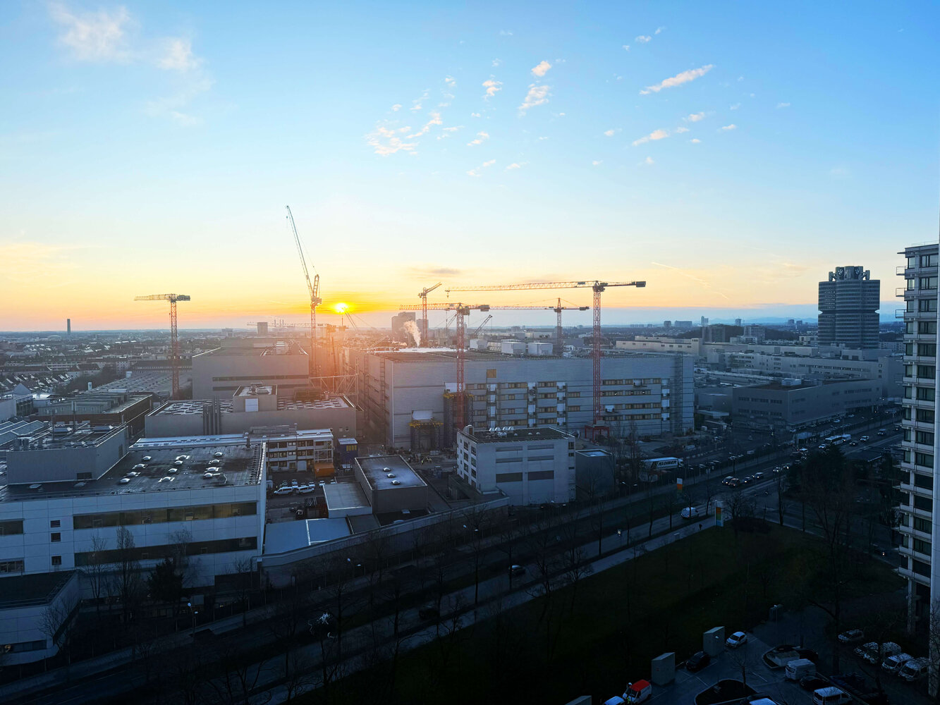 Aerial view of the construction site