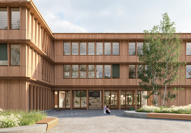 Exterior view of the Brüder Grimm School in Meerbusch