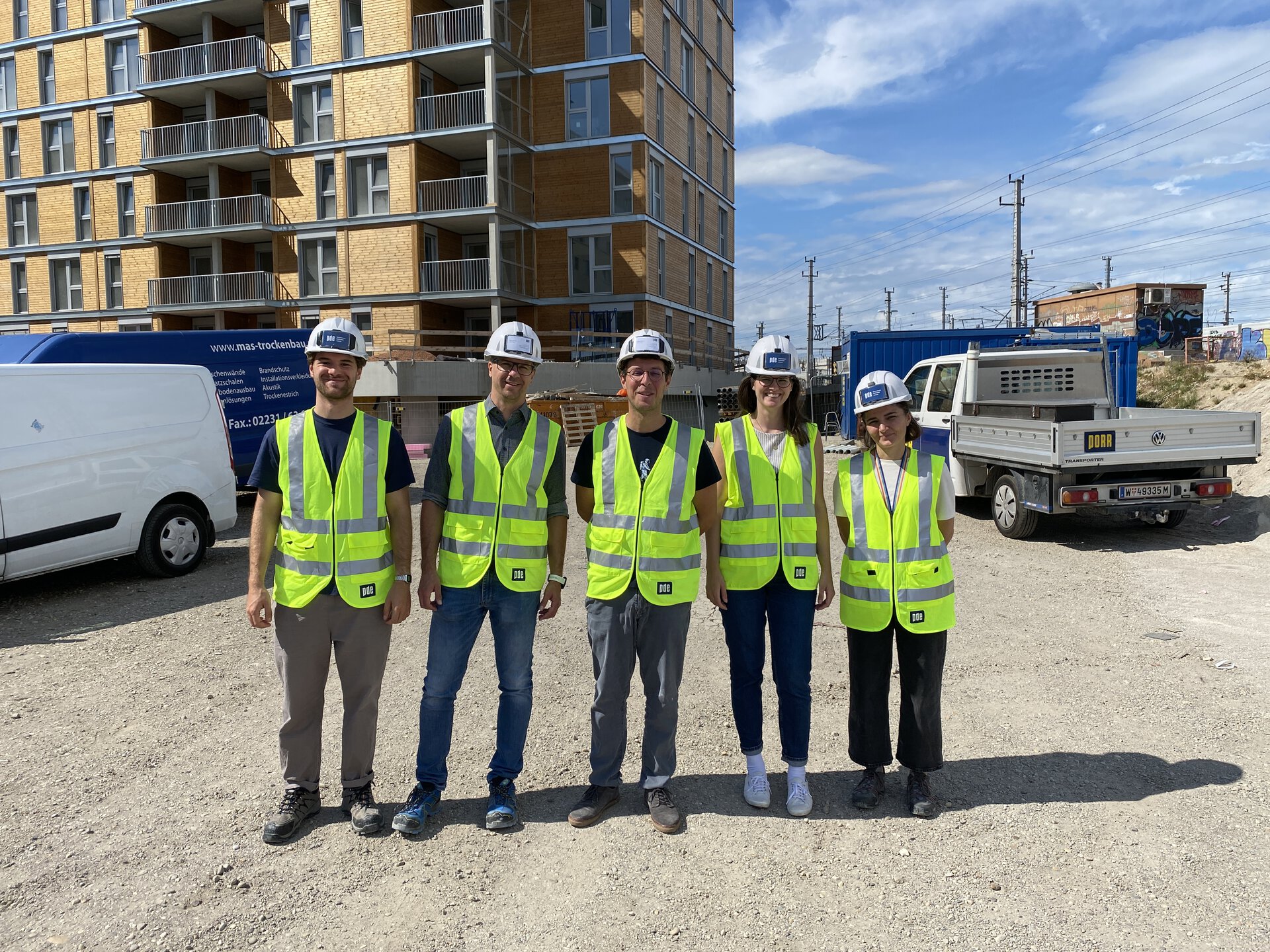 pde team on the construction site