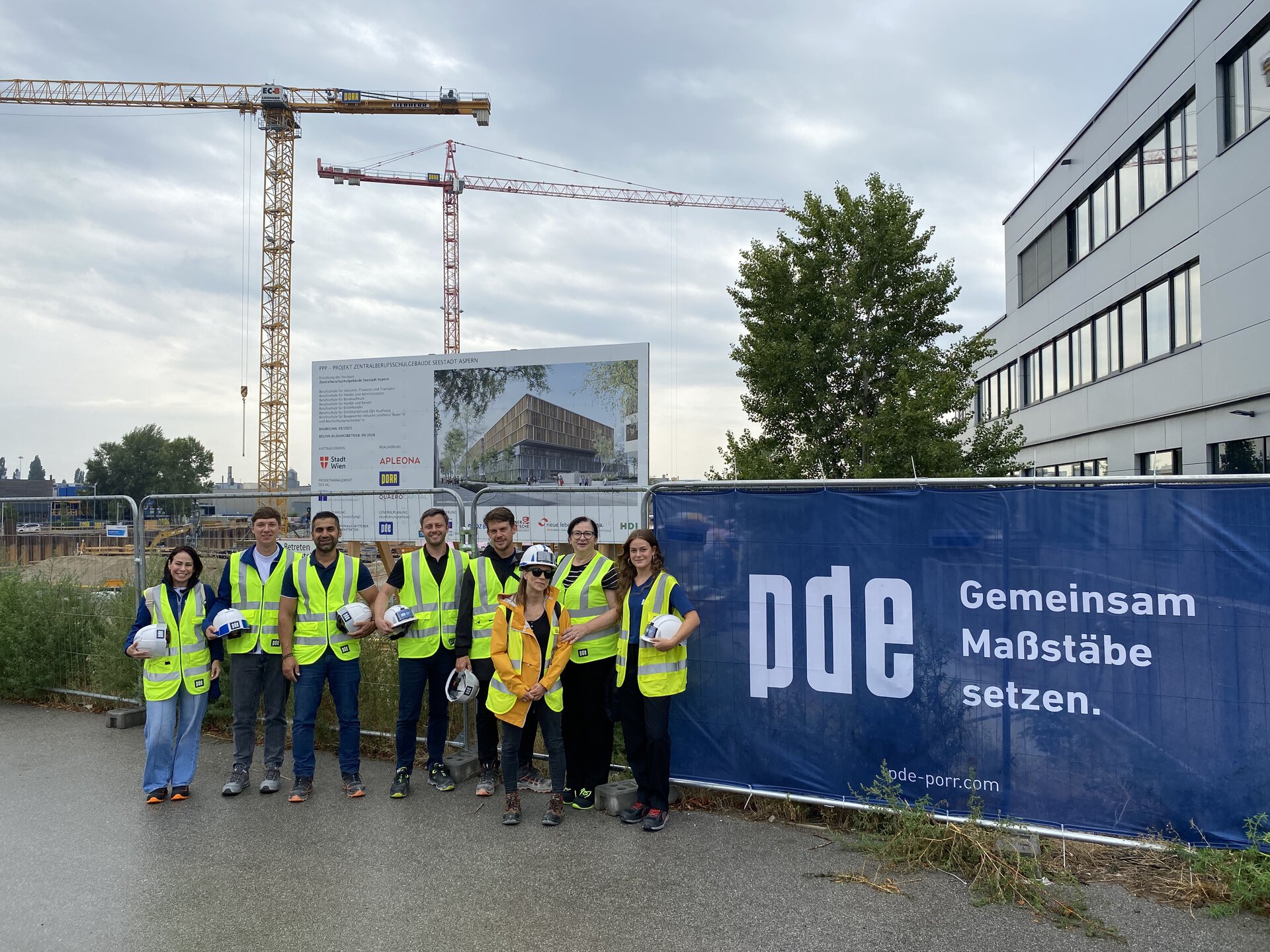 pde team on the construction site